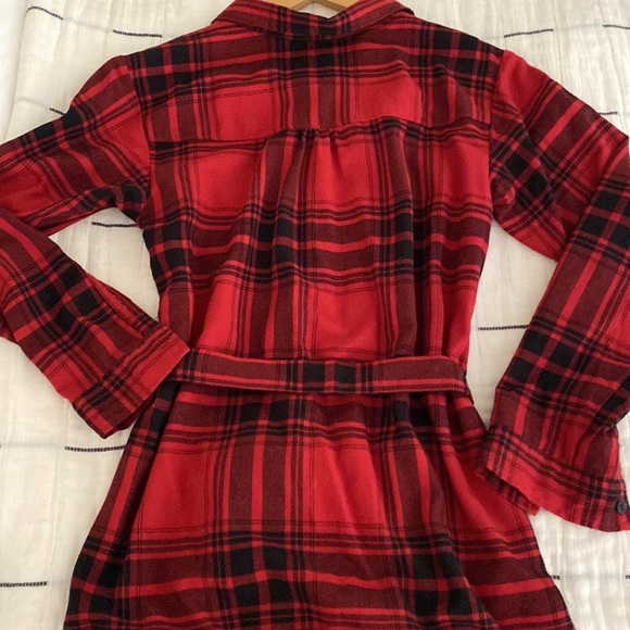 Abercrombie & Fitch Red Plaid Shirt Dress - Picture 4 of 6